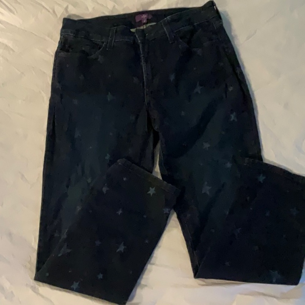 NYDJ Black Straight Leg Star Jeans Timeless Style